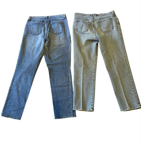 Bundle of 2 Pairs Gloria Vanderbilt Rail Straight & Amanda Blue Jeans Sz 12 #37N - Picture 2 of 3